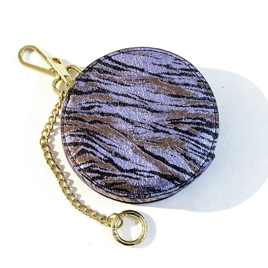Laura Di Maggio POUCH – portamonete in pelle laminata viola Pezzi Unici