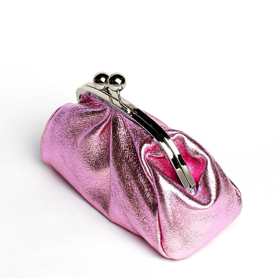 Laura Di Maggio CLUTCH – borsetta in pelle laminata rosa Promozione Limitata