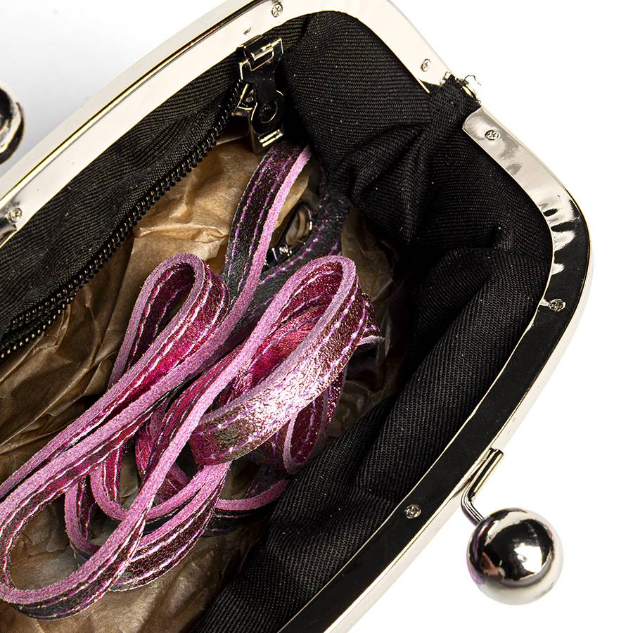 Laura Di Maggio CLUTCH – borsetta in pelle laminata rosa Promozione Limitata