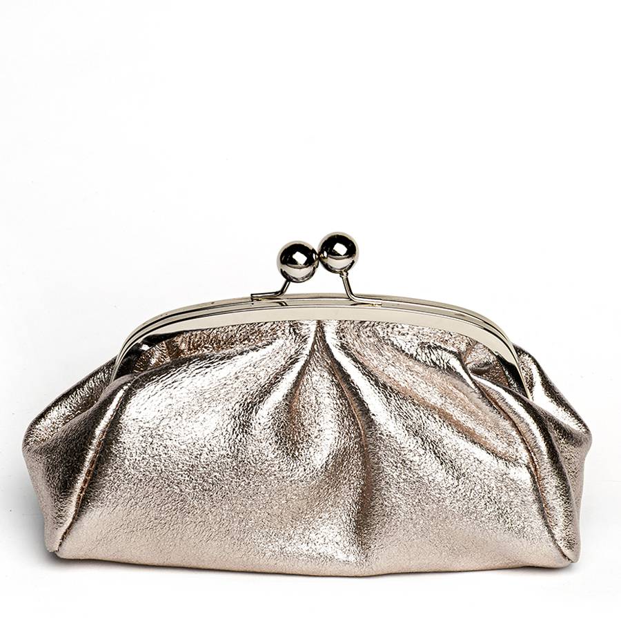 Laura Di Maggio CLUTCH – borsetta in pelle laminata bronzo Shopping Online