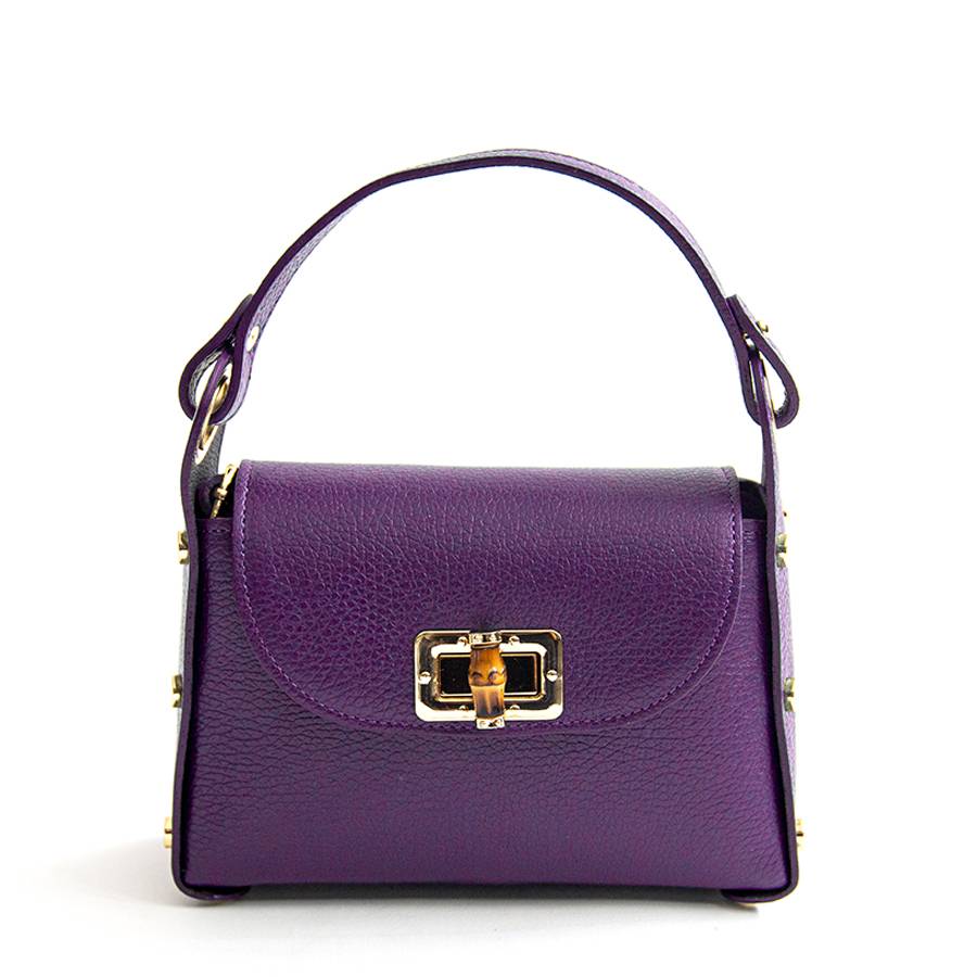 Laura Di Maggio BAMBU’ – borsetta con borchie in pelle viola Offerta