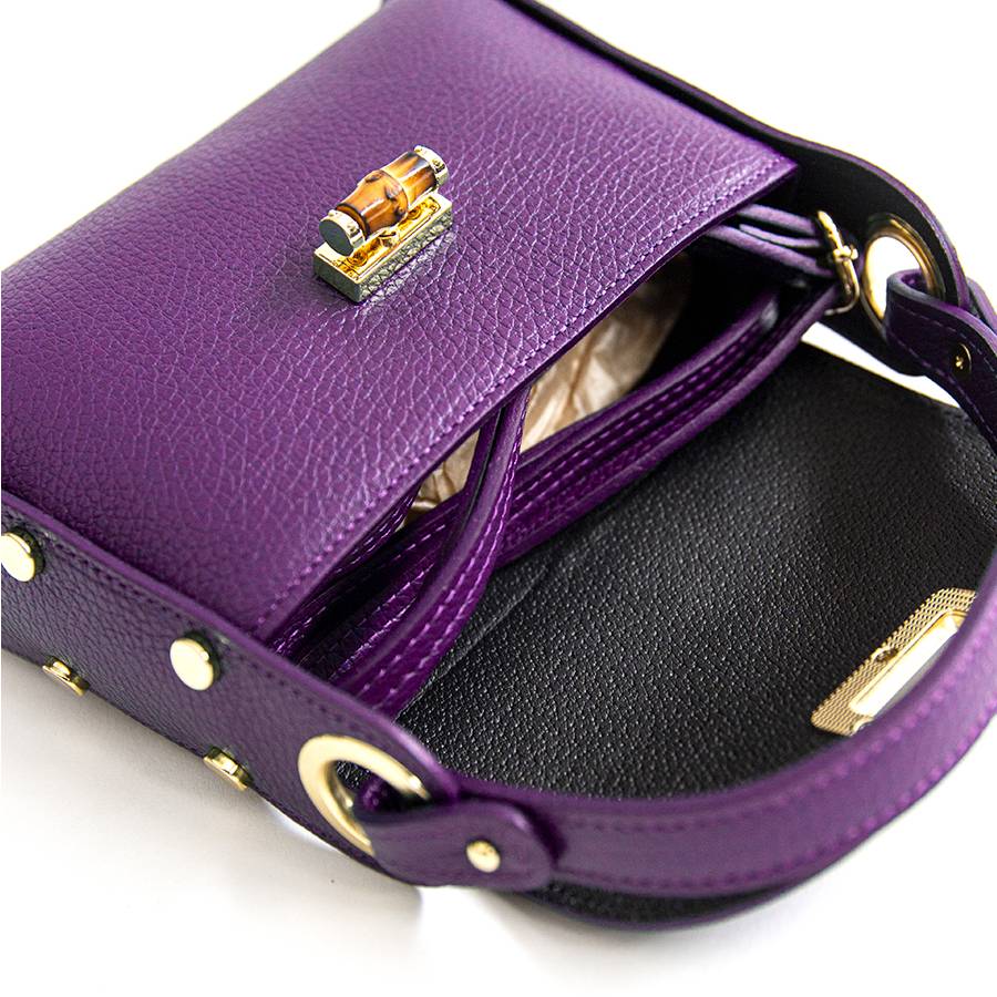 Laura Di Maggio BAMBU’ – borsetta con borchie in pelle viola Offerta
