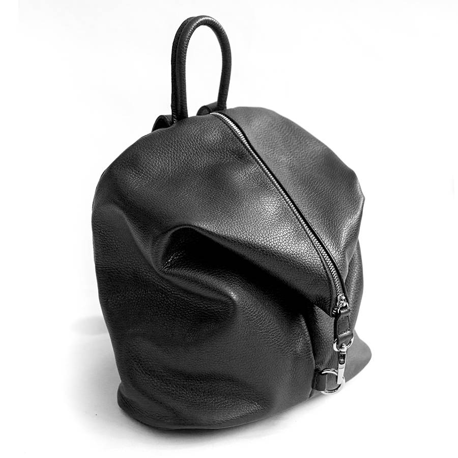 Laura Di Maggio FLIP – Zaino con zip in pelle nero Outlet