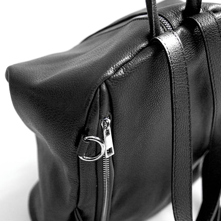 Laura Di Maggio FLIP – Zaino con zip in pelle nero Outlet