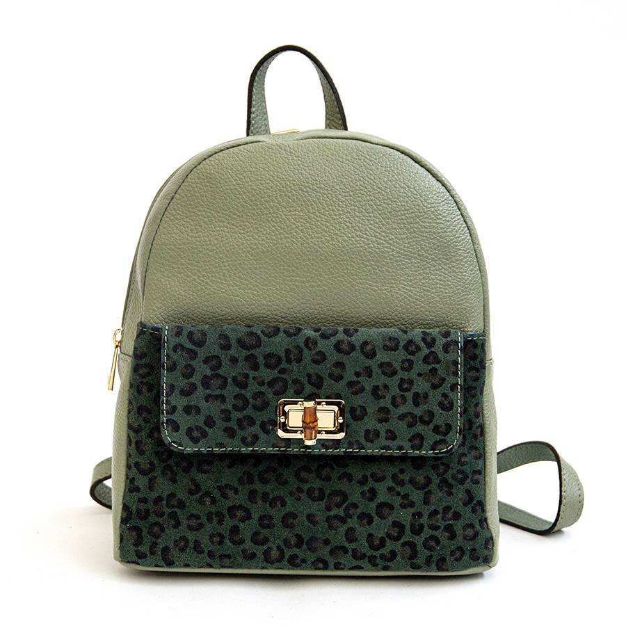Laura Di Maggio NEMO – Zaino in pelle verde salvia Vendite Flash