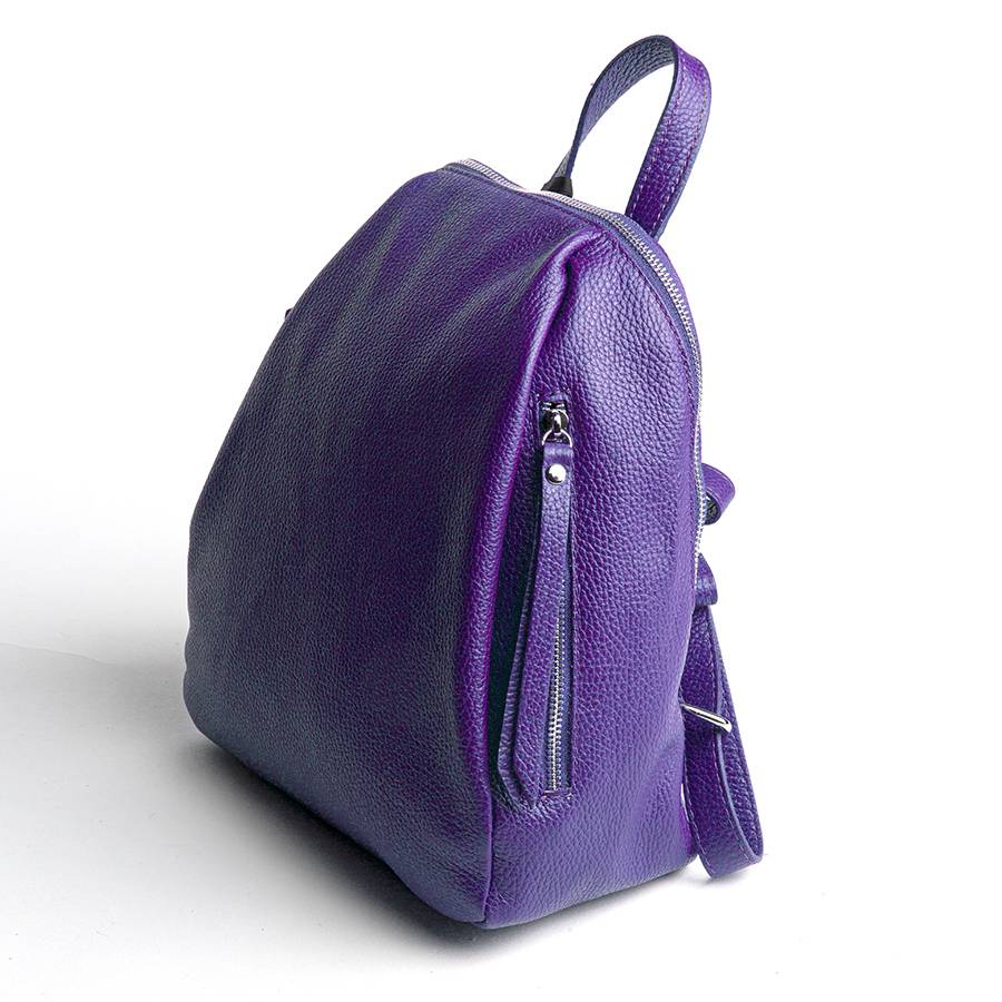 Laura Di Maggio ZIP – zainetto in pelle dollaro viola Italy