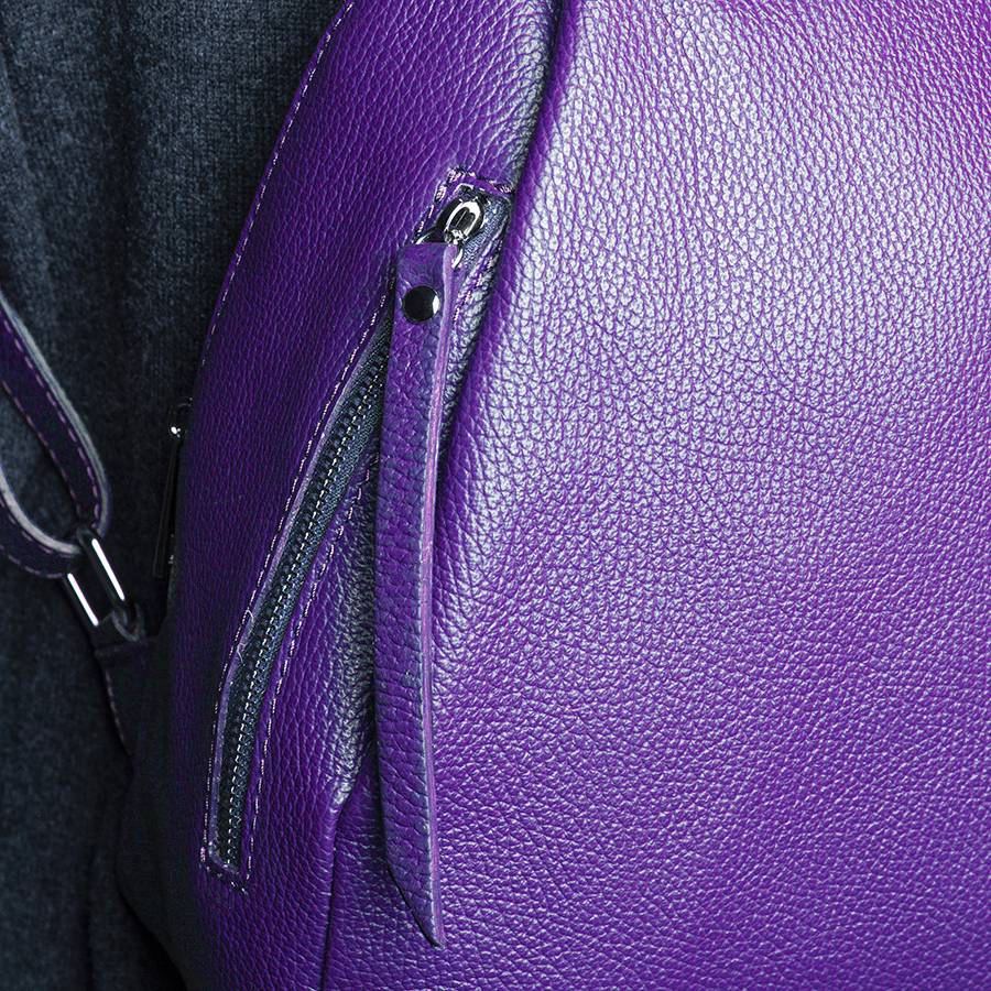 Laura Di Maggio ZIP – zainetto in pelle dollaro viola Italy