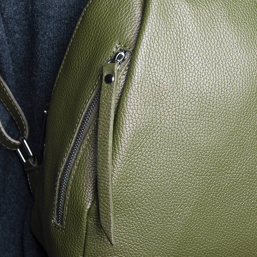 Laura Di Maggio ZIP – zainetto in pelle dollaro oliva Vendita