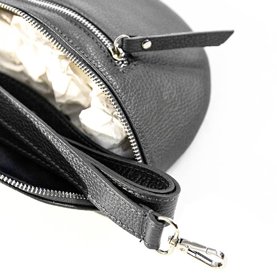 Laura Di Maggio MARSUPIO in pelle dollaro grigio Spedizione Gratuita