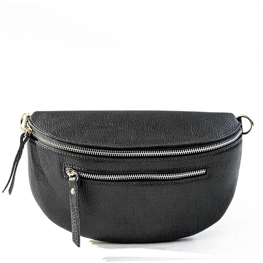 Laura Di Maggio MARSUPIO in pelle dollaro nero Pezzi Unici