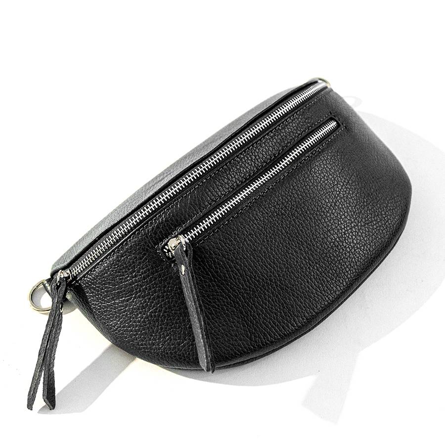 Laura Di Maggio MARSUPIO in pelle dollaro nero Pezzi Unici
