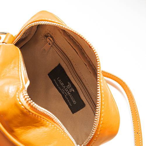Laura Di Maggio COCCA – Borsa da Sera in Pelle Soft Trapuntato – Arancione Vendita Calda