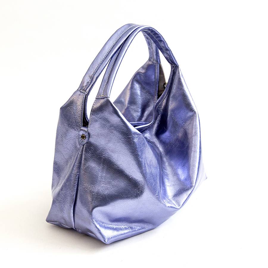 Laura Di Maggio ELSA M – Sacca in pelle laminata glicine In Linea