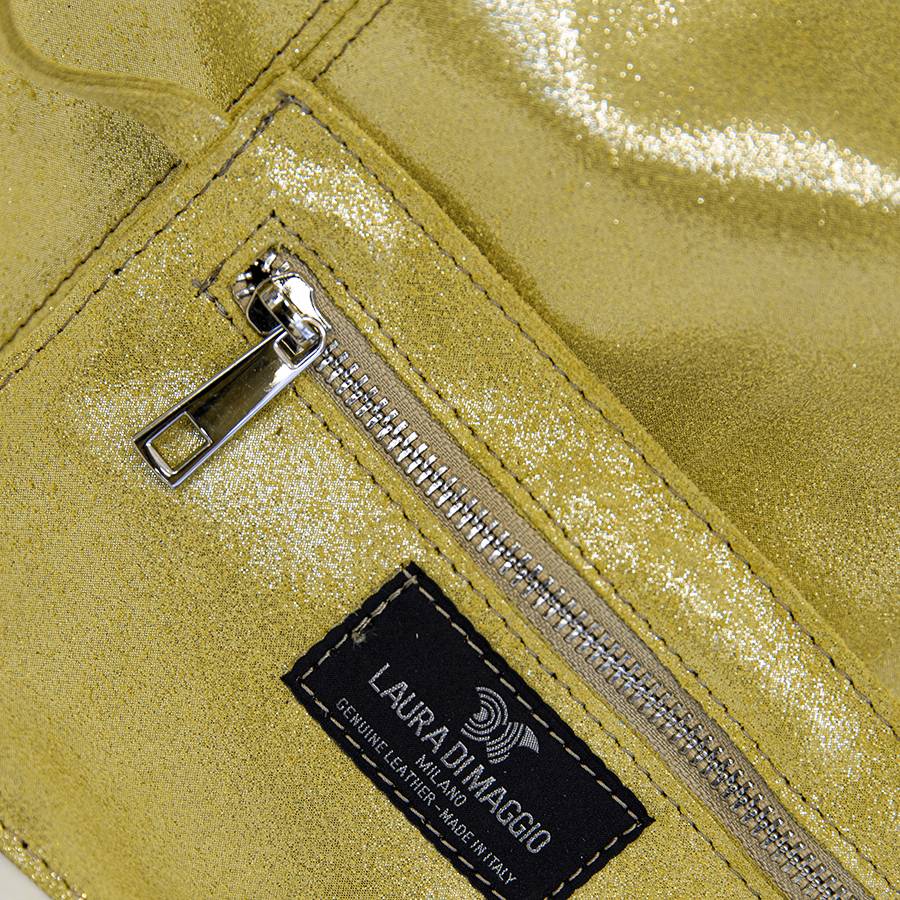 Laura Di Maggio GLIETTER – sacca in pelle glitter gialla Vendita