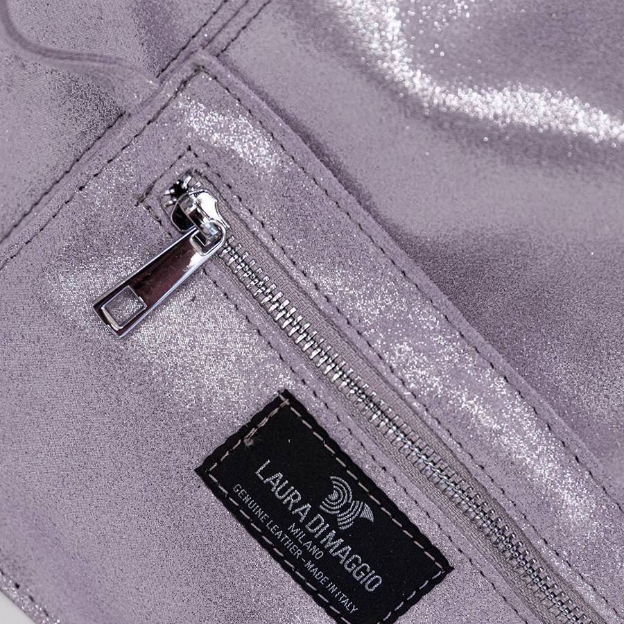 Laura Di Maggio GLIETTER – sacca in pelle glitter lilla Pezzi Unici