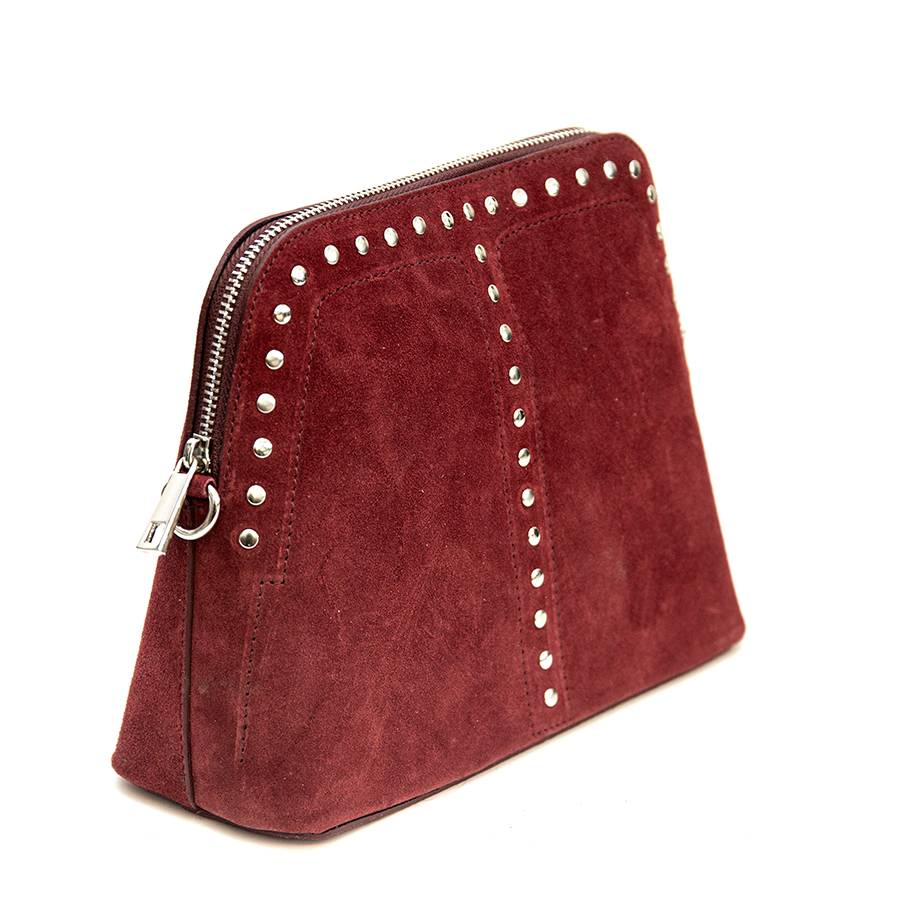 Laura Di Maggio DOROTEA – Borsa in Pelle da Sera – Camoscio Bordeaux Saldi