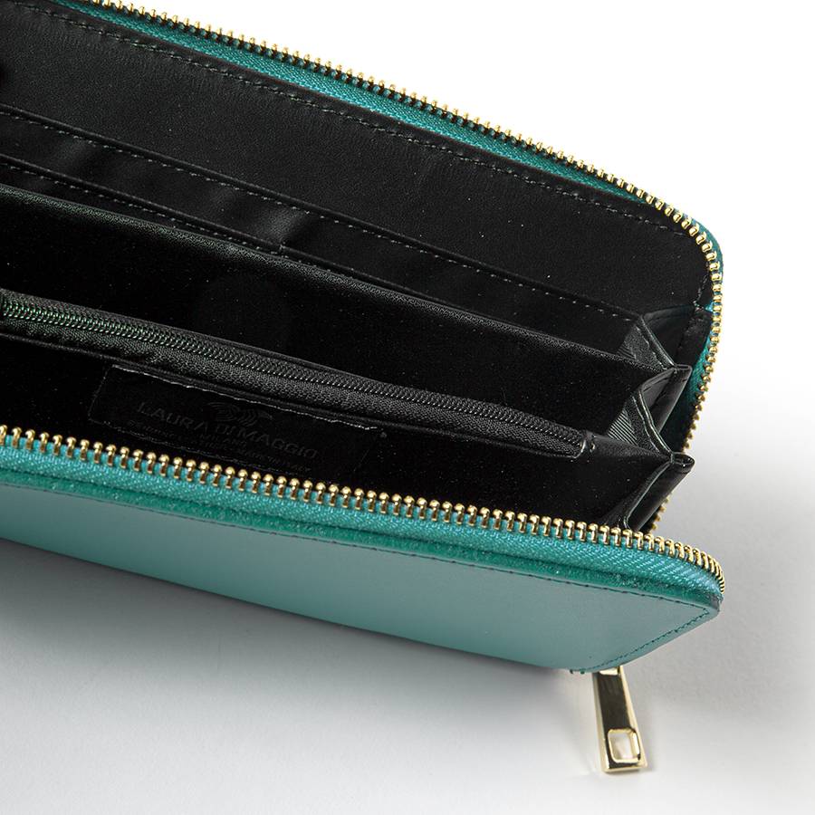 Laura Di Maggio ELEGANT – portafoglio in pelle elegant turchese Italy