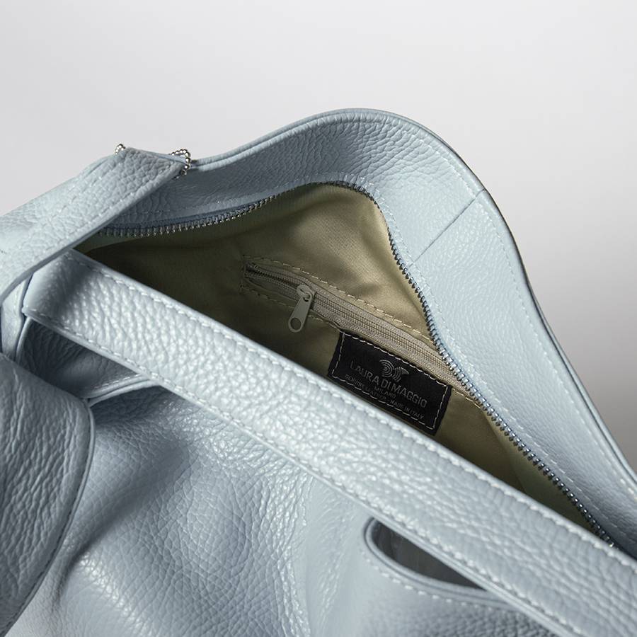 Laura Di Maggio VENICE – Zaino/borsa in pelle dollaro azzurro 2025