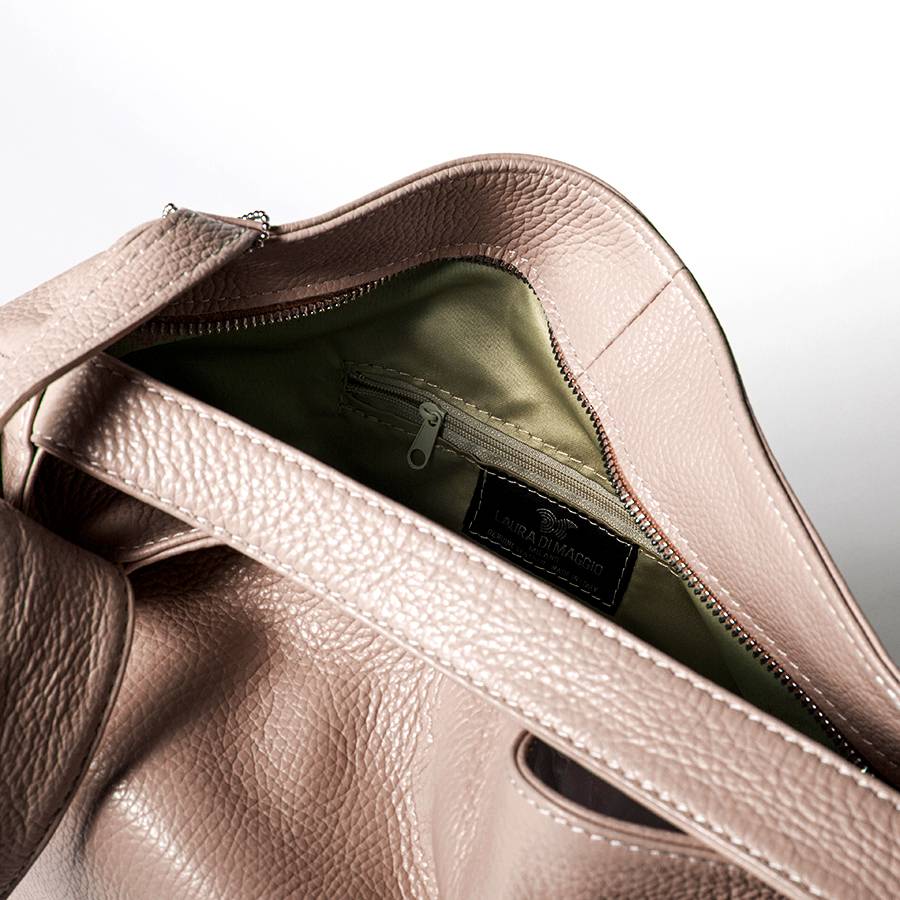 Laura Di Maggio VENICE – Zaino/borsa in pelle dollaro rosa Italy
