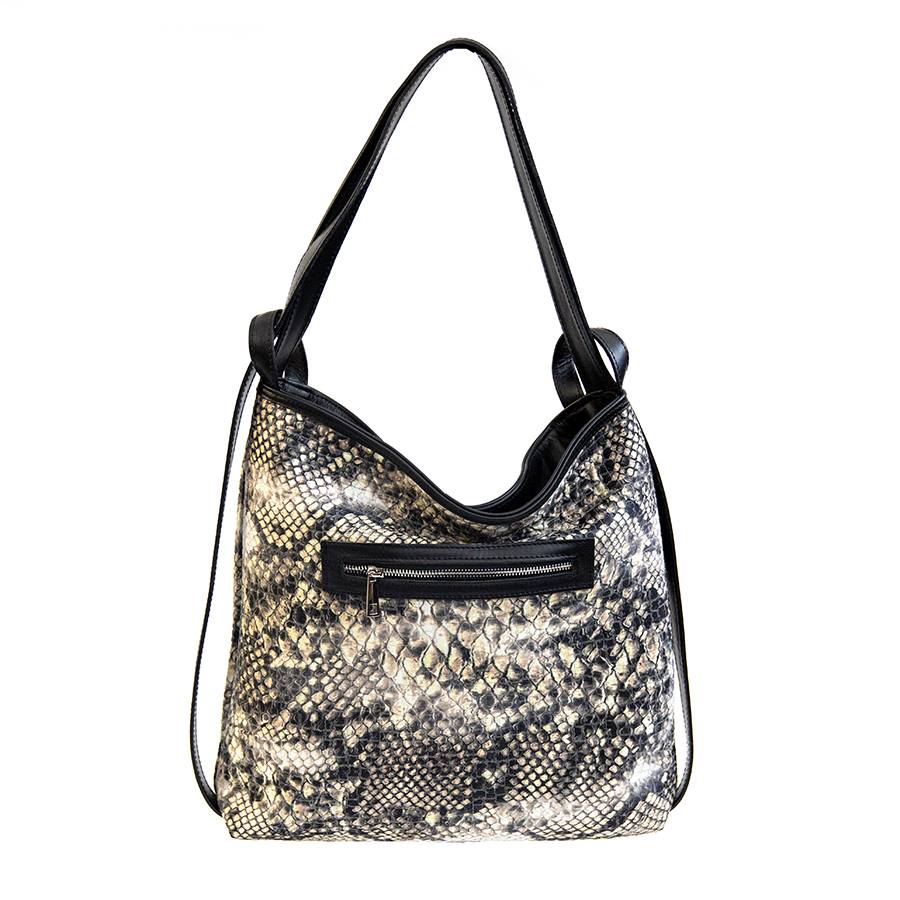 Laura Di Maggio VENICE – Zaino/borsa in pelle e tessuto roccia Qualità