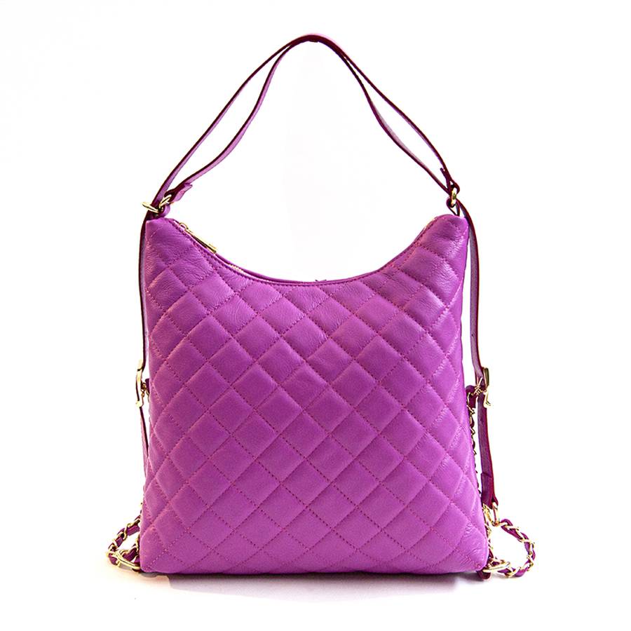 Laura Di Maggio ISABEL – Zaino/borsa in nappa trapuntata fuxia Promozione