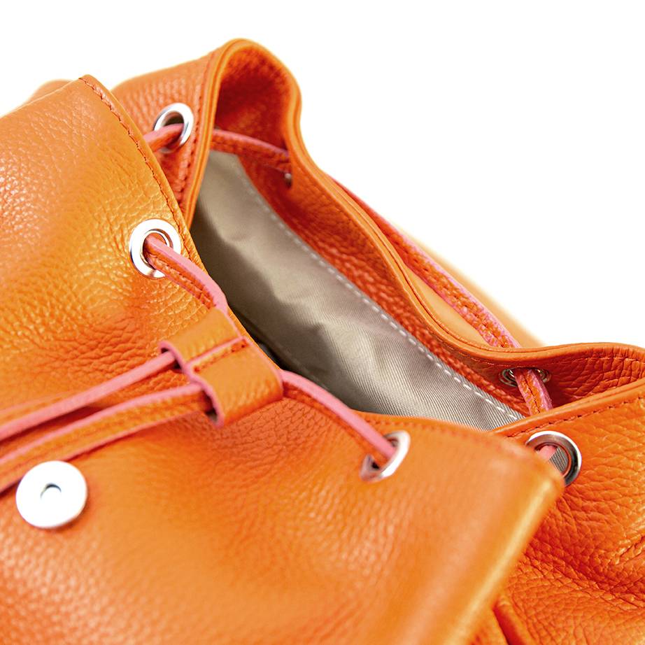 Laura Di Maggio LEIDA – Zaino in pelle dollaro arancio Spedizione Gratuita