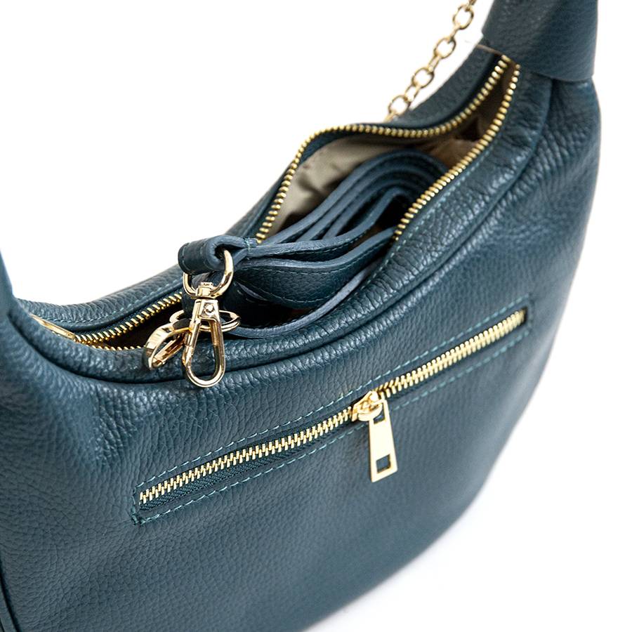 Laura Di Maggio MOON – Borsa a spalla in pelle petrolio Saldi