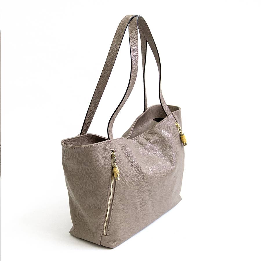 Laura Di Maggio BAMBU’ SHOPPER – Borsa in pelle taupe Offerte