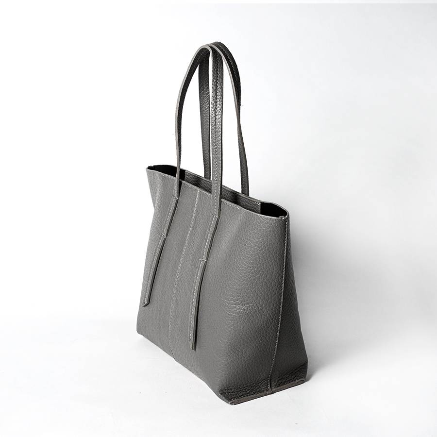Laura Di Maggio MARGÒ Small – Shopper in pelle dollaro grigia Moda