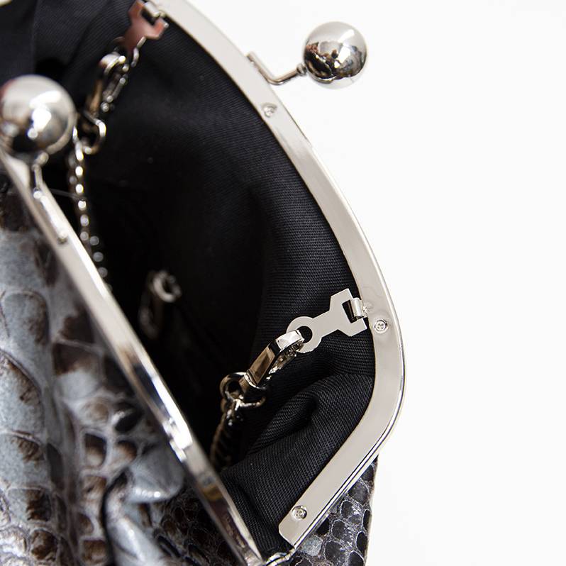 Laura Di Maggio CLUTCH – borsello in pelle stampa pitone azzurro Promozione