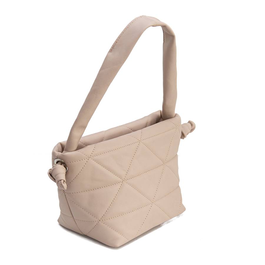 Laura Di Maggio RITA – borsa in pelle soft trapuntato cipria Consegna Veloce