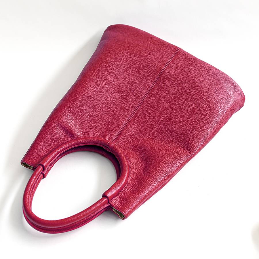Laura Di Maggio INDIA – Maxi borsa con manico tondo in pelle azalea In Vendita