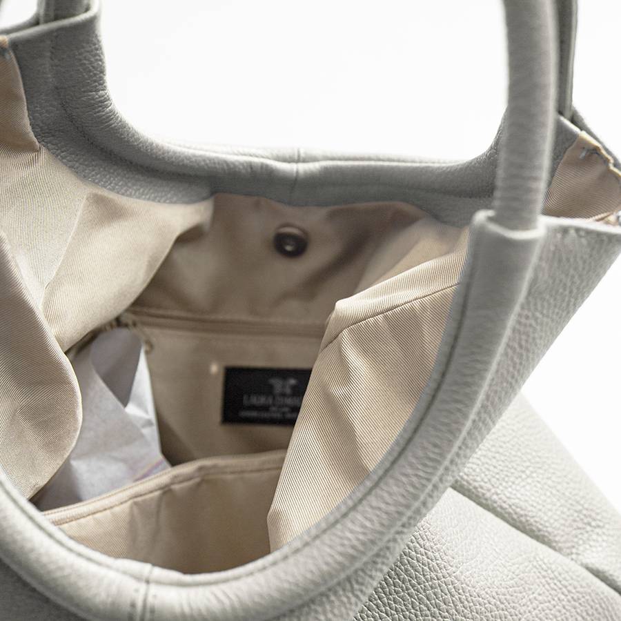 Laura Di Maggio INDIA – Maxi borsa con manico tondo in pelle latte Saldi