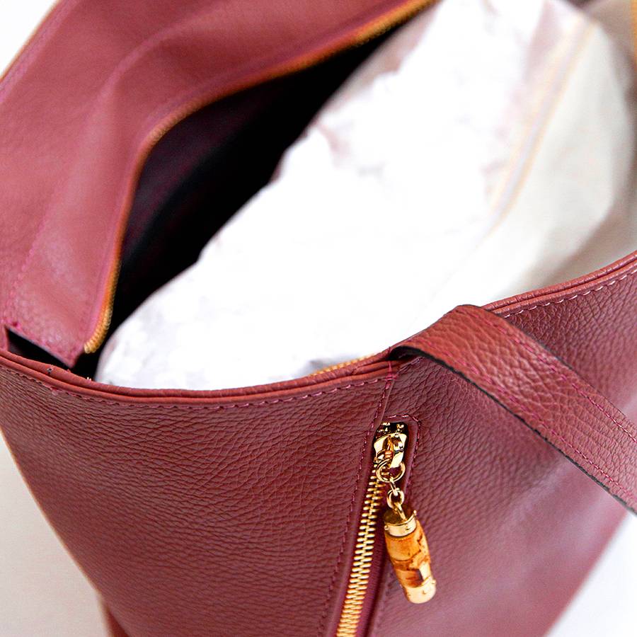Laura Di Maggio BAMBU’ SHOPPER – Borsa in pelle rossa Hotsell