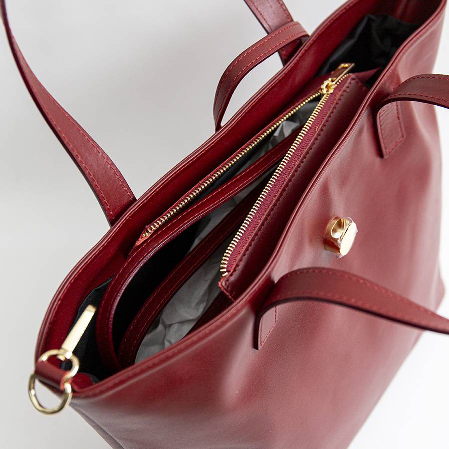 Laura Di Maggio LADY – shopping in pelle soft rubino Saldi Di Fabbrica