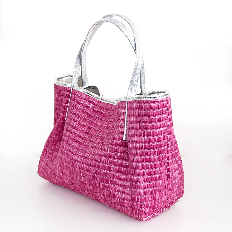 Laura Di Maggio ADIMA – shopping in pelle e paglia fucsia Promozione Limitata