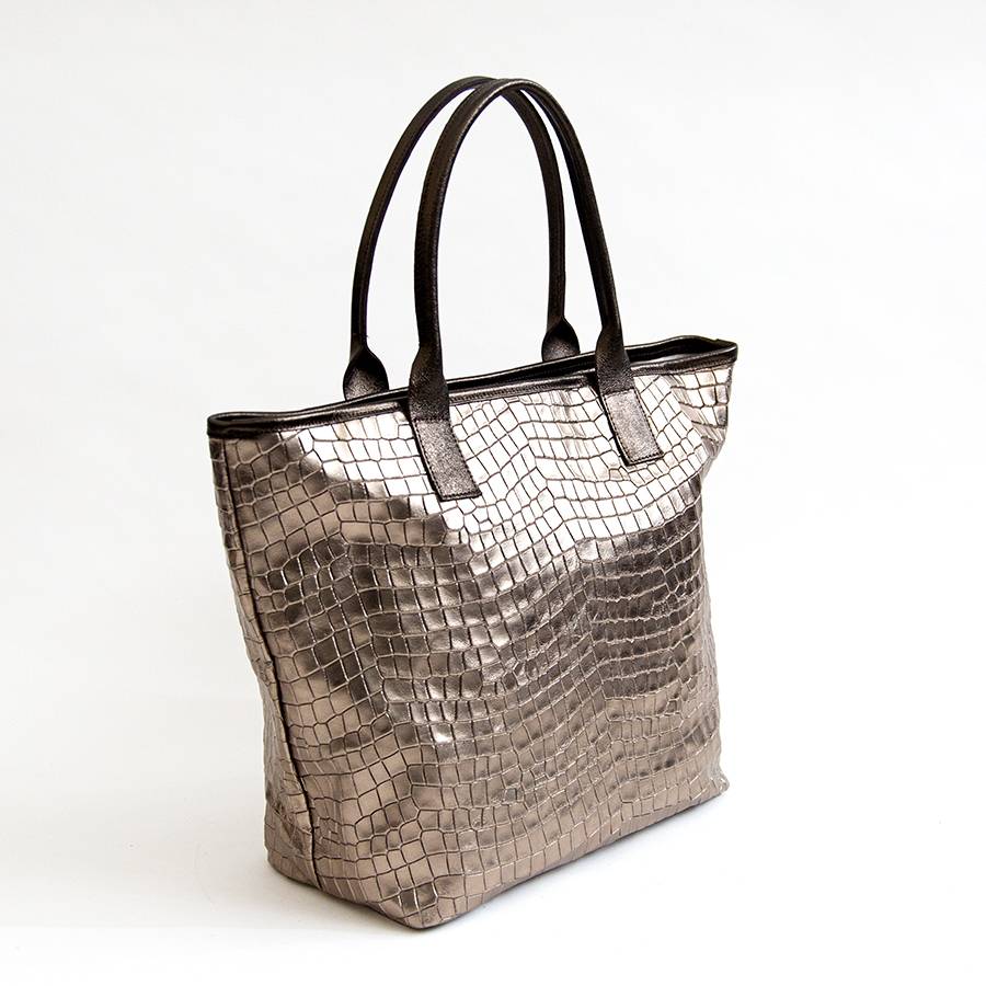 Laura Di Maggio ALTEA – shopping in pelle laminata stampa cocco Shopping Online