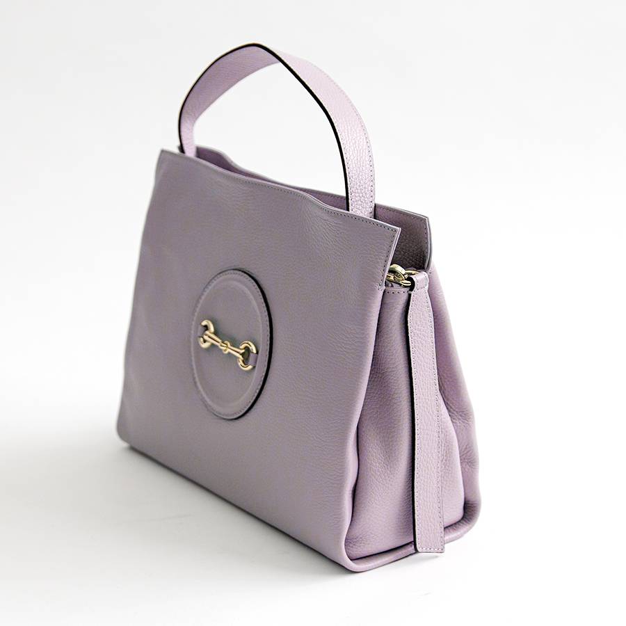 Laura Di Maggio NAIA – borsa con morsetto in pelle lilla Novità