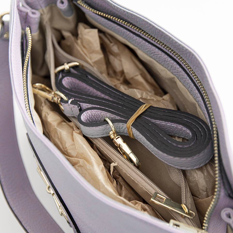 Laura Di Maggio NAIA – borsa con morsetto in pelle lilla Novità
