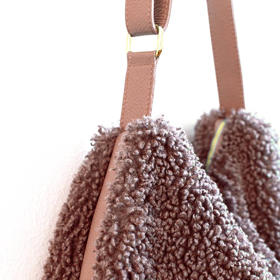 Laura Di Maggio BOUCLE’ – sacca in pelle e pelliccia ecologica rosa Saldi
