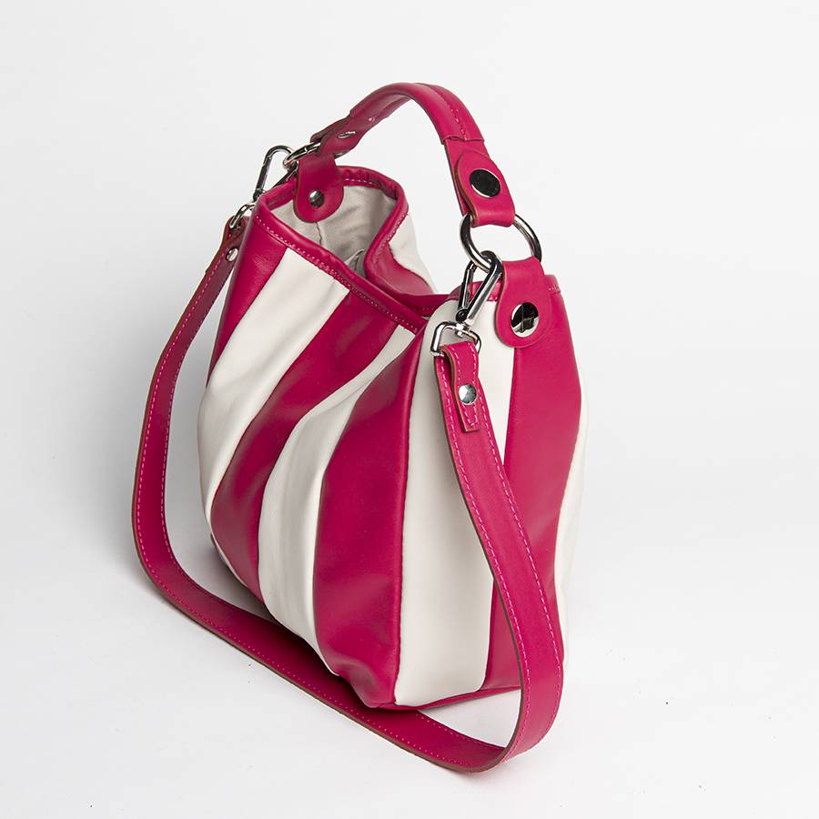 Laura Di Maggio TESSA MINI – Secchiello in pelle nappa trapuntata azalea 2025