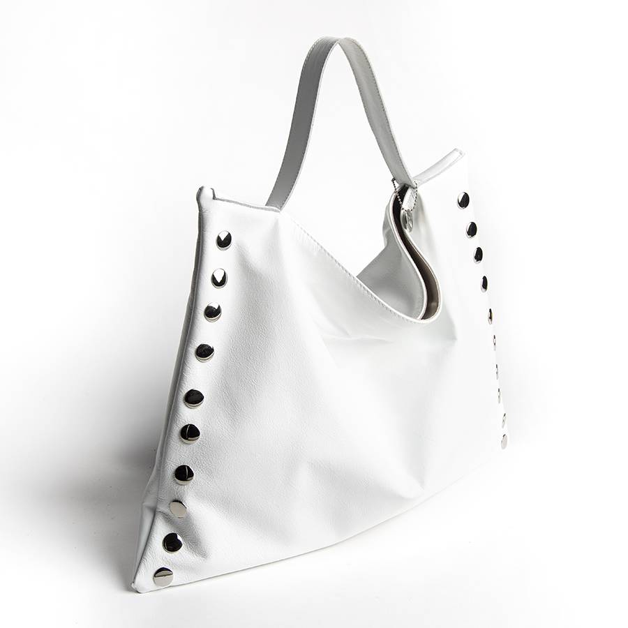 Laura Di Maggio JILLIAN BIG – Maxi borsa in pelle nappa bianca Qualità