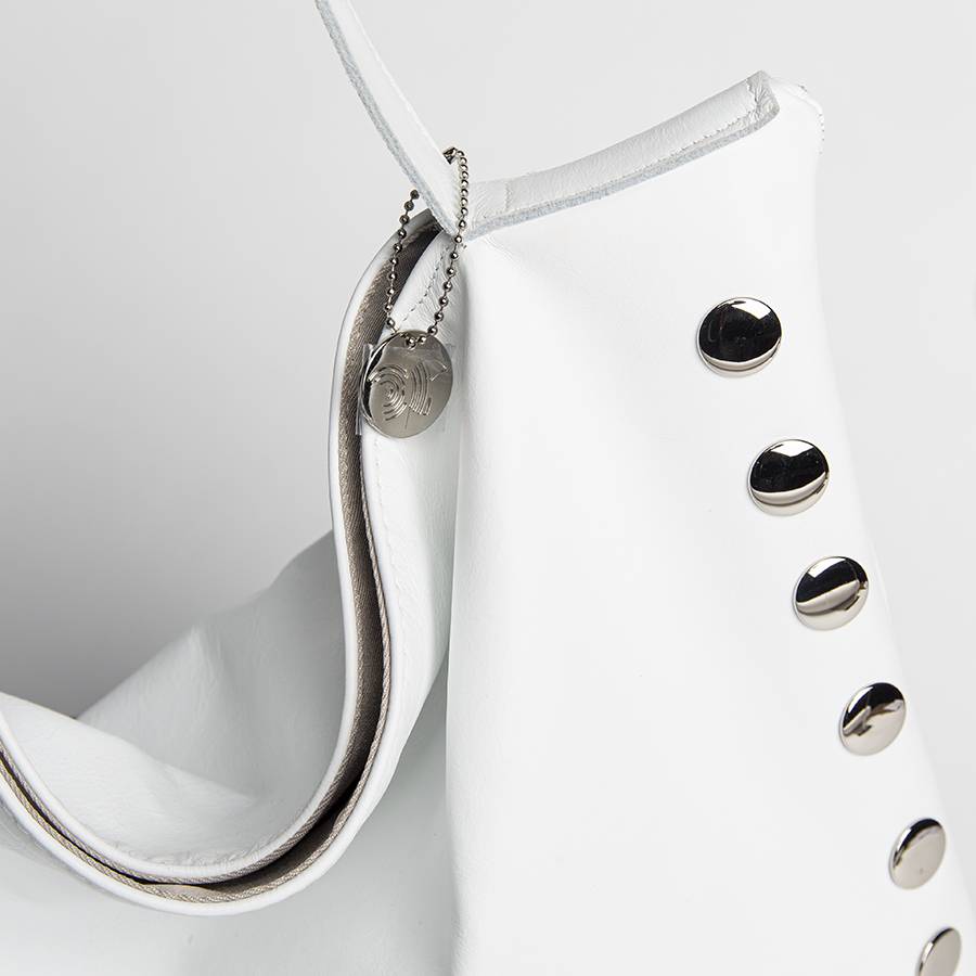 Laura Di Maggio JILLIAN BIG – Maxi borsa in pelle nappa bianca Qualità