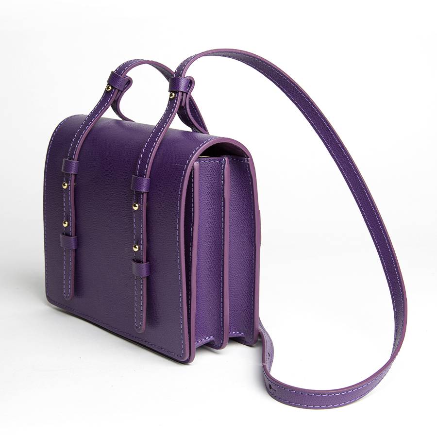 Laura Di Maggio LEA – Postina in pelle saffiano viola Presa