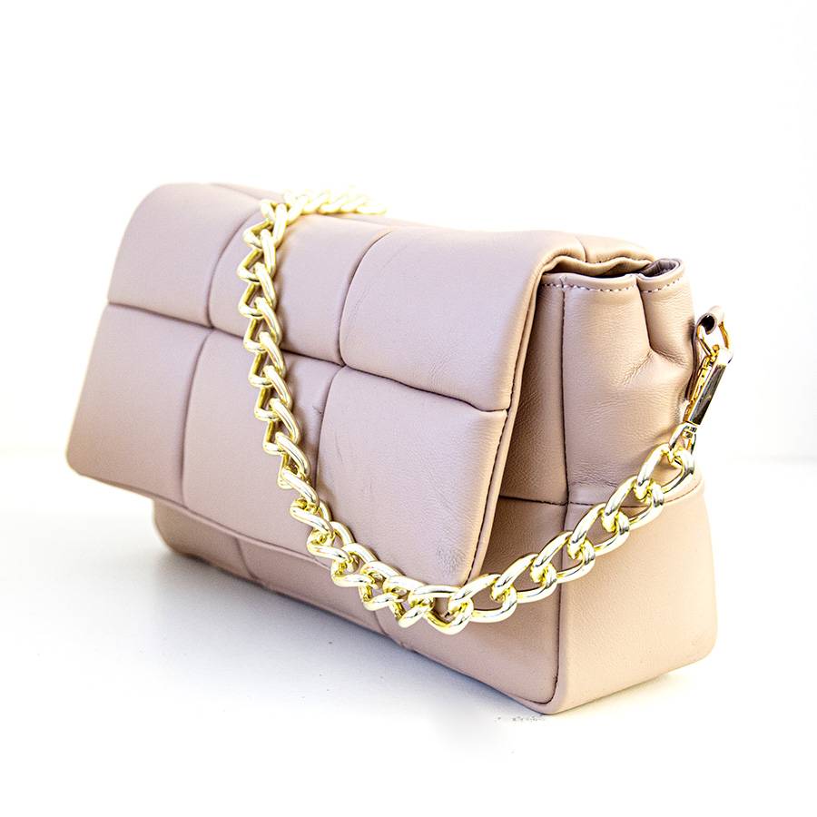 Laura Di Maggio DOLCE – Borsa in nappa trapuntata cipria Qualità Garantita
