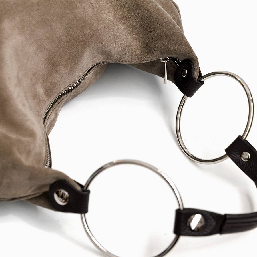 Laura Di Maggio NATALIE – Sacca in camoscio taupe Offerte stagionali