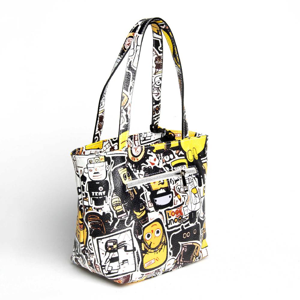 Laura Di Maggio DOODLE – shopping in pelle serigrafata bianca Only for today
