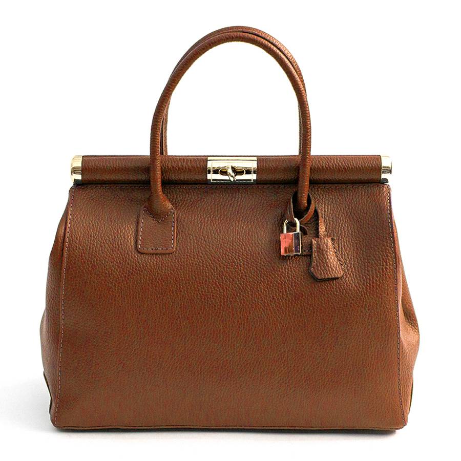 Laura Di Maggio DOCTOR – bauletto in pelle dollaro cuoio Enormi sconti