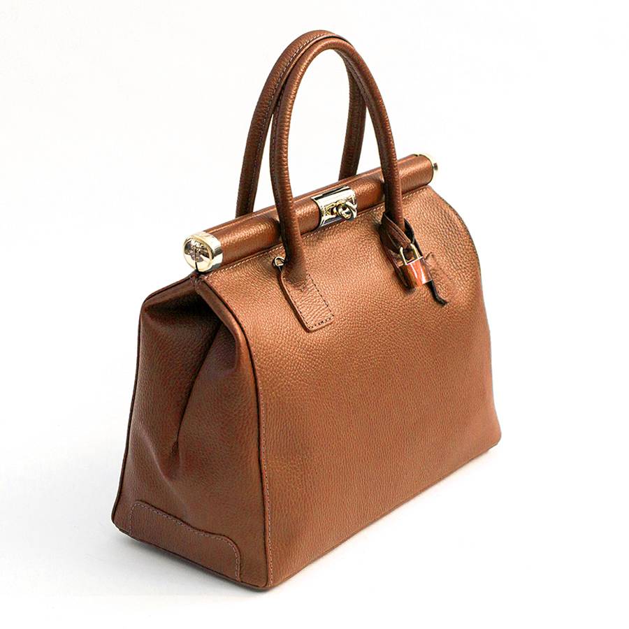 Laura Di Maggio DOCTOR – bauletto in pelle dollaro cuoio Enormi sconti