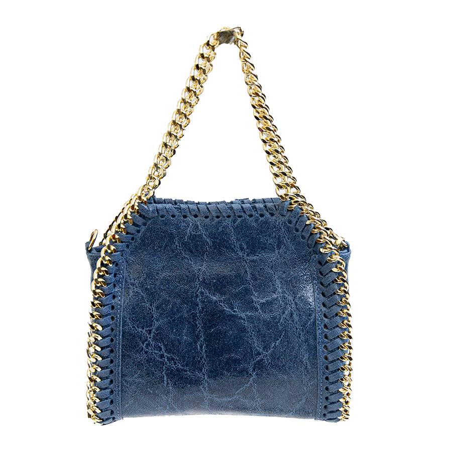 Laura Di Maggio LUMI – Borsa con catene in pelle vintage blu Officina
